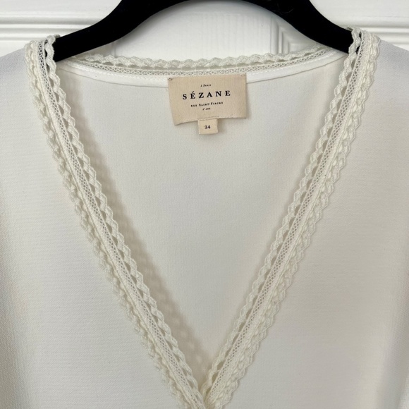 Sezane Tina Blouse in white/ecru - size 2 (FR 34) - Picture 4 of 6